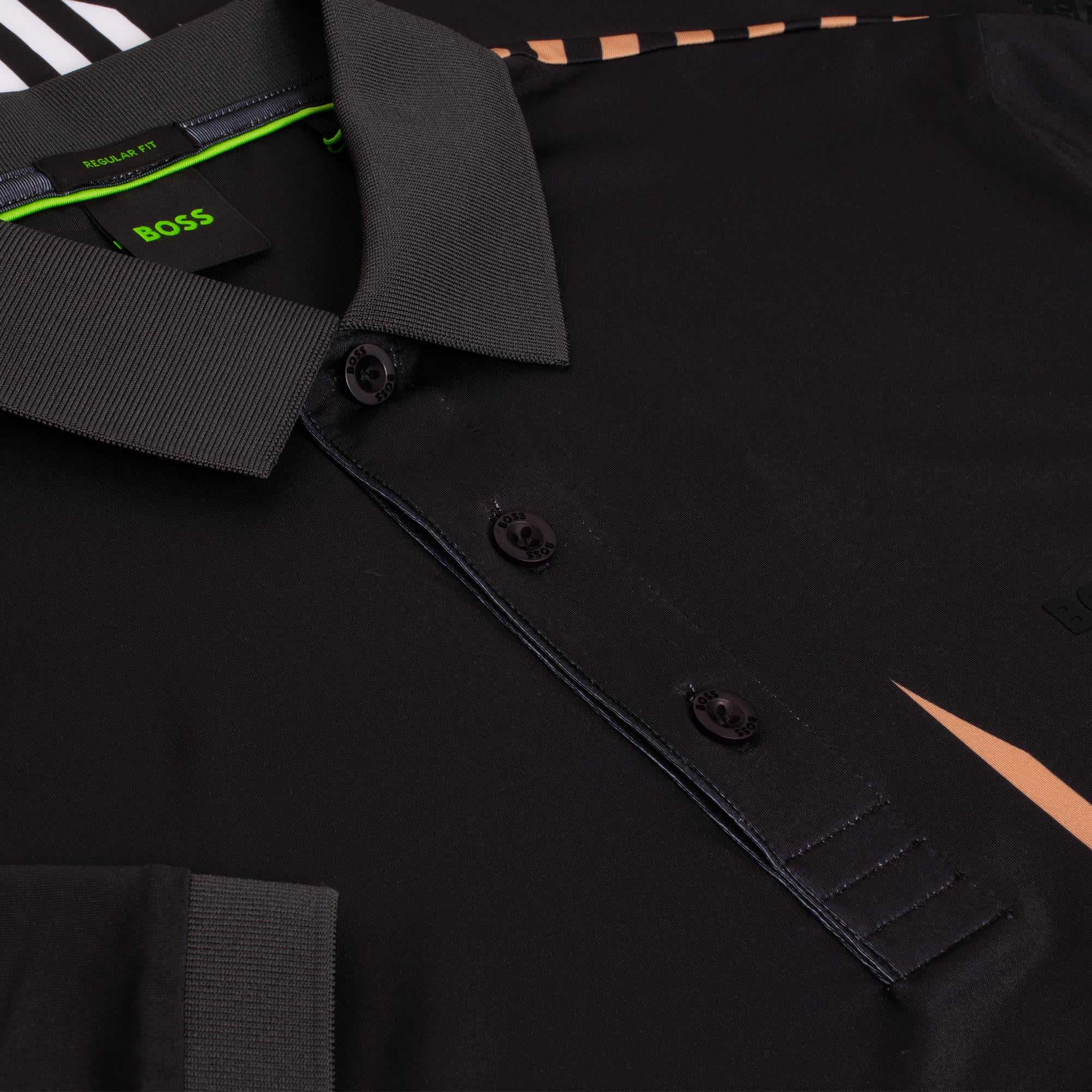 Boss Paddy Striped C1 Mens Polo Shirt Black